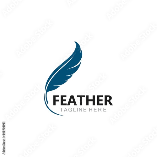 Fotografia feather logo template vector icon