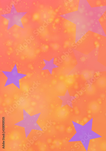 Red Gradient Background with Golden Sun and Blue Star Motifs