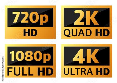 4k ultrahd , 2k quadhd , 1080 fullhd and 720 hd dimensions of video.