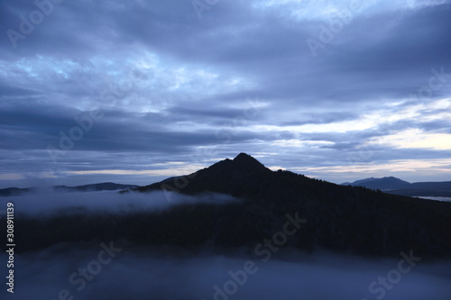 Lonely mountain at dawn.