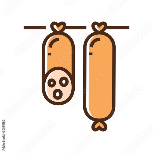 Color icon sausages