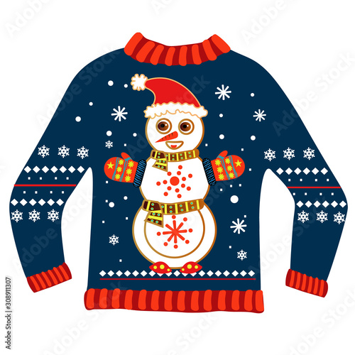 christmas sweater with snowman