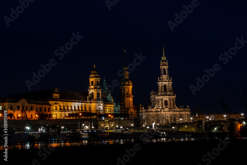 Amazing view on Dresden at night