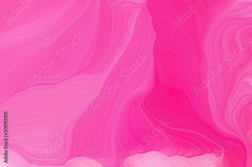 colorful smooth swirl waves background illustration with neon fuchsia, deep pink and pastel magenta color