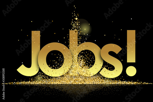 job in golden stars and black background photo