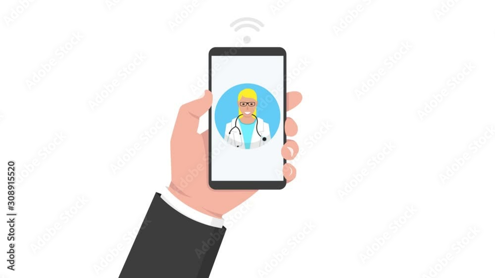 Hand holding smartphone with female doctor on call and an online consultation. 4K resolution. Hand holding smartphone with female doctor on call and an online consultation. 4K resolution.
