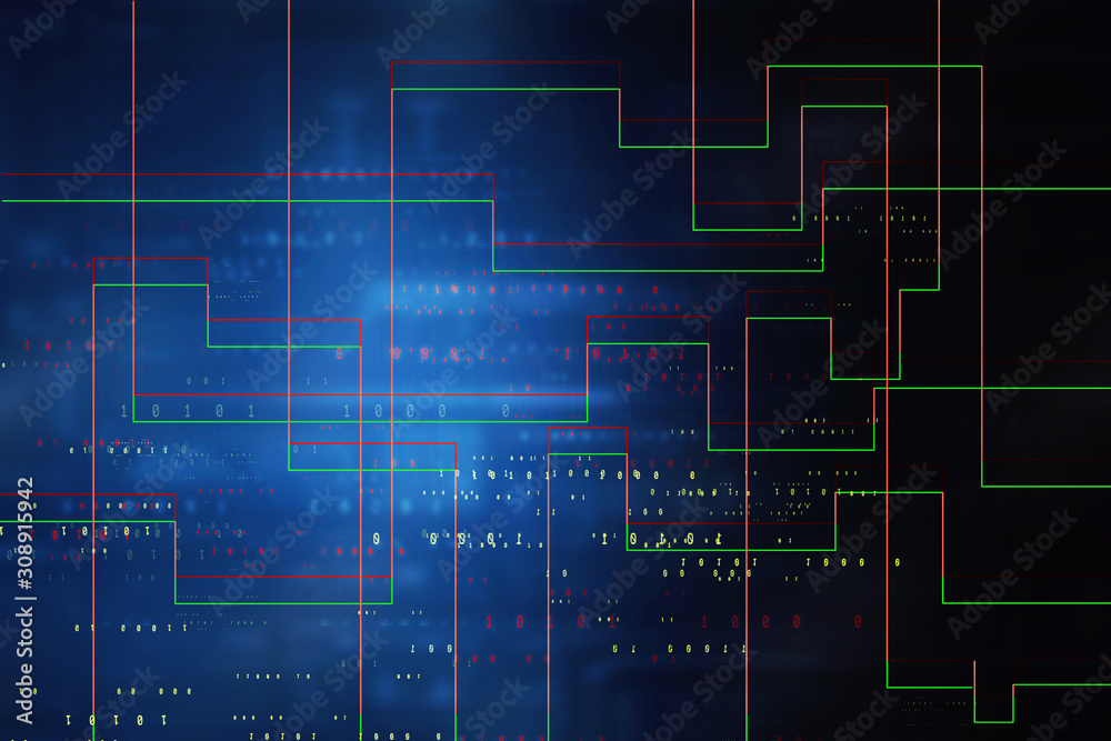 2d illustration Abstract futuristic electronic circuit technology background 2d illustration Abstract futuristic electronic circuit technology background