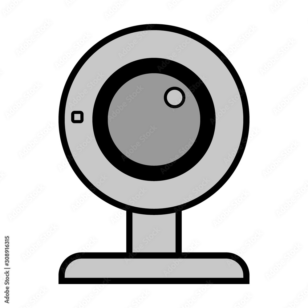 Webcam icon on white. Webcam icon on white.