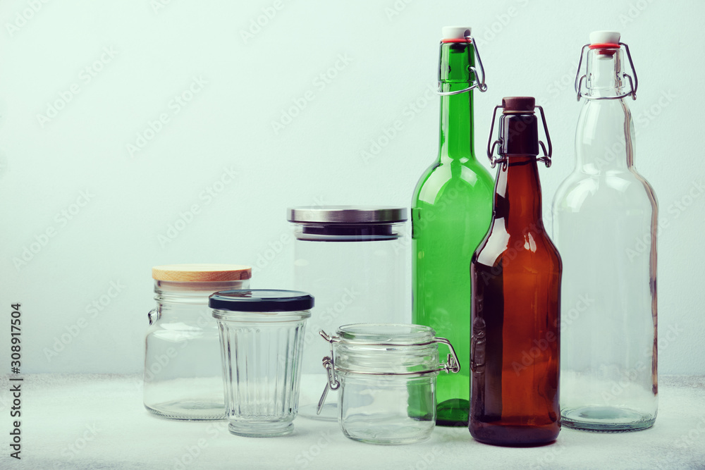 Reusable Glass Bottles Table Sustainable Lifestyle Zero Waste