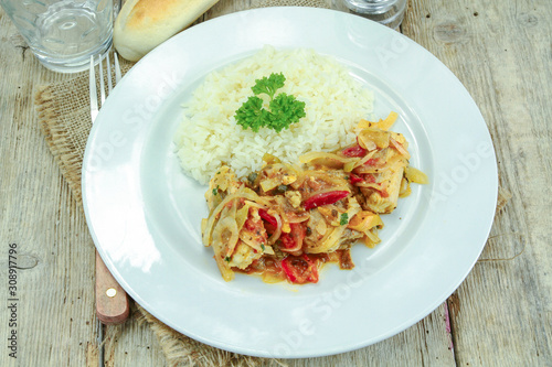 rougail of fish on a table