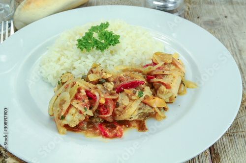 rougail of fish on a table