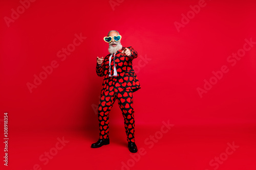 Obraz na plátně Full length body size view of his he nice attractive cool crazy cheerful cheery