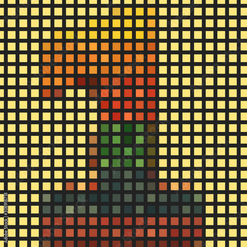 colorful tiled pixel art number - 1