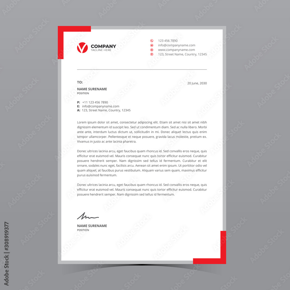 A4 Letterhead Template Vector Design