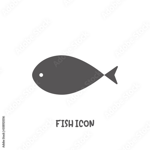 Simple fish icon simple flat style vector illustration.