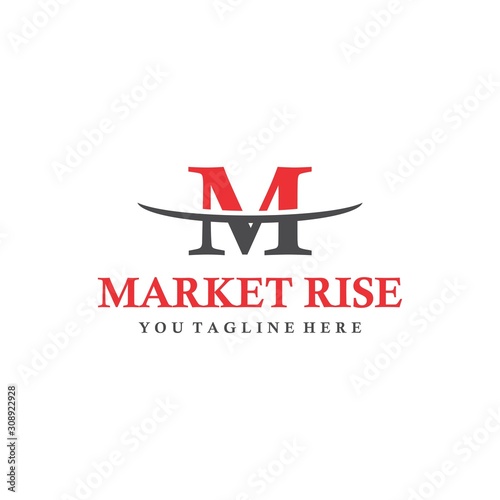 Market rise logo design minimalist and modern