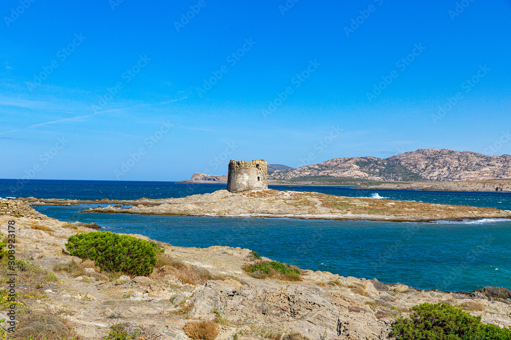 Torre della Pelosa between isola Piana and Capo Falcone Sardinia