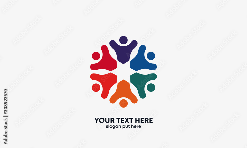 Fototapeta premium Global Community Logo. Community human Logo template vector. Community health care. Abstract Community logo