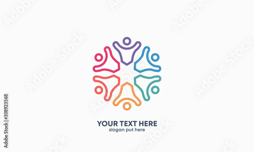 Global Community Logo. Community human Logo template vector. Community health care. Abstract Community logo