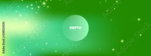 Green Wireframe Banner. Technology Information. 