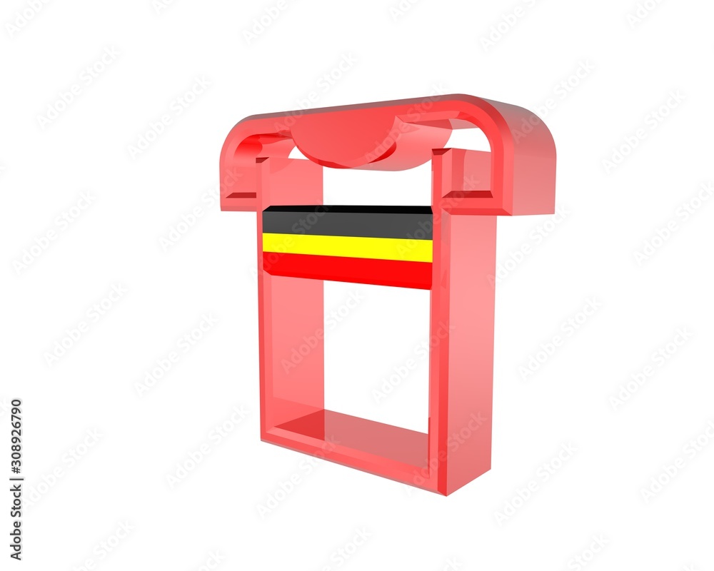 3d illustration of belgium football shirt icon 3d illustration of belgium football shirt icon