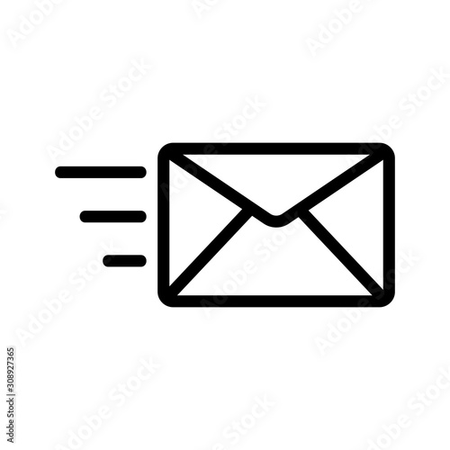 mail the vector icon. A thin line sign. Isolated contour symbol illustration