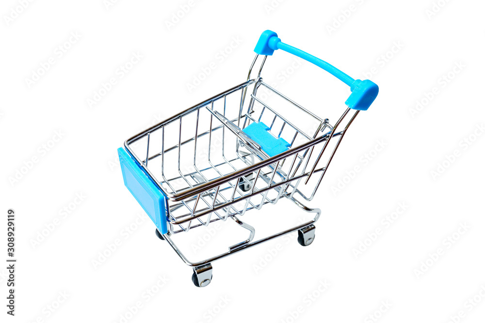 trolley for shopping in shop store or mall on white background trolley for shopping in shop store or mall on white background