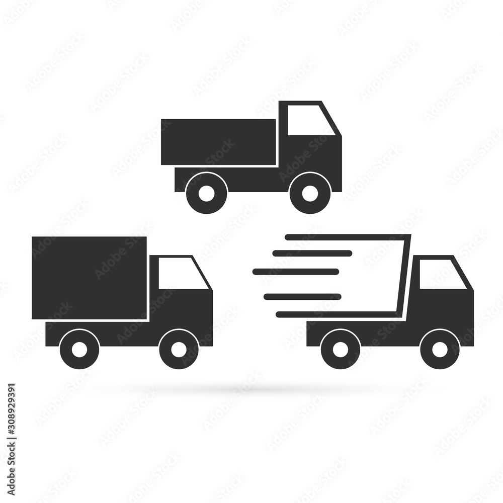Delivery car shipping icon isolated on white background. vector