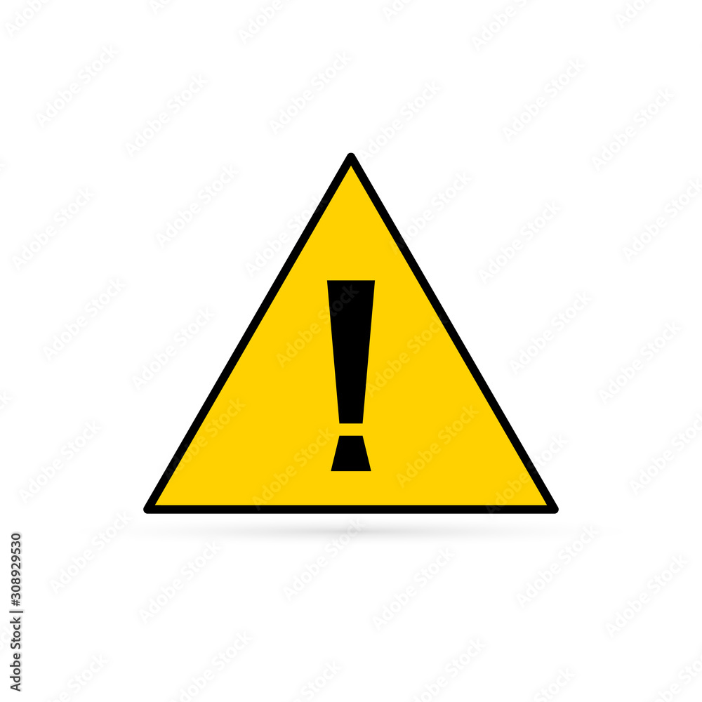 warning icon isolated on white, attention sign, vector illustration warning icon isolated on white, attention sign, vector illustration