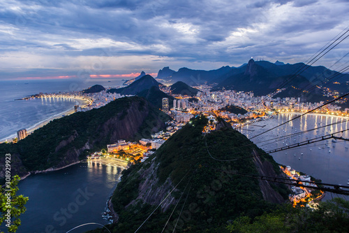 Wallpaper Mural Night sky over Rio de Janeiro city lights, Brazil Torontodigital.ca