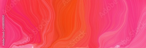 colorful horizontal banner. smooth swirl waves background design with pastel red, tomato and orange red color
