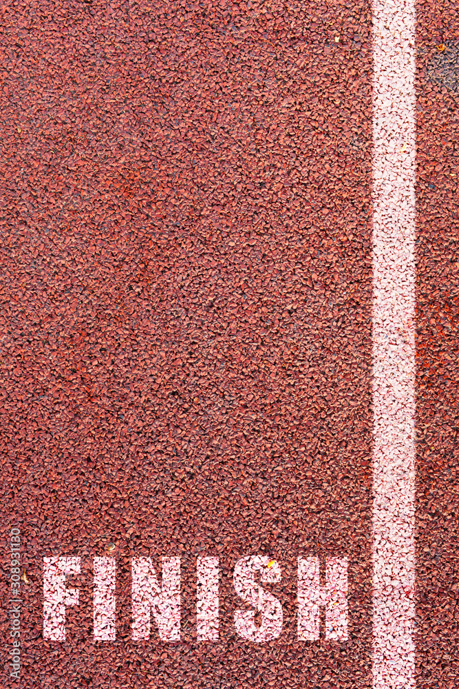Fototapeta premium Run to finish line. Concept for completion of a task or reaching goals.