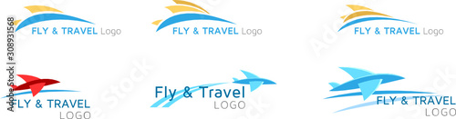 Fly and Travel Logotype, airplane, aircraft, wings