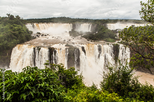 Wallpaper Mural Wide cascade waterfall in the jungle, Iguassu falls, Brasil Torontodigital.ca