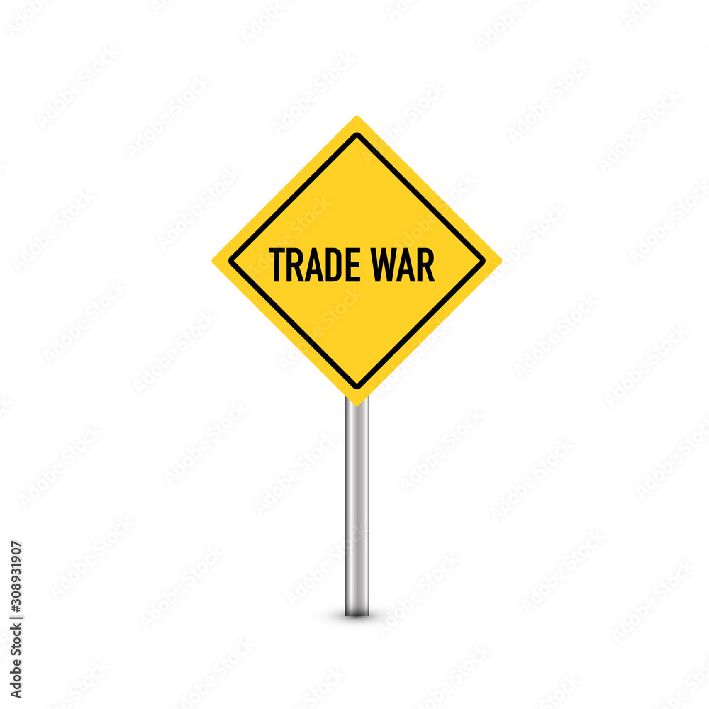 Trade War - street sign. Vector illustration Trade War - street sign. Vector illustration