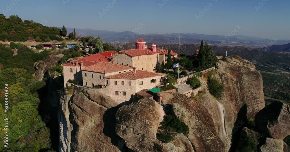 aerial view from the Monastery of the St. Stephen in Meteora, Greece aerial view from the Monastery of the St. Stephen in Meteora, Greece