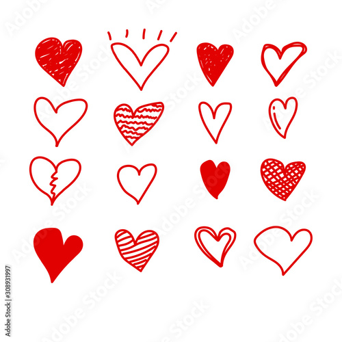 hand drawn heart design for valentine's day.