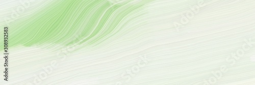 dynamic horizontal banner. smooth swirl waves background illustration with beige, light green and tea green color