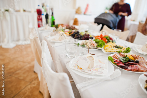 Dessert table of delicious food on wedding reception. © AS Photo Family