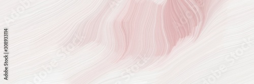 dynamic horizontal banner. modern curvy waves background illustration with linen, silver and baby pink color