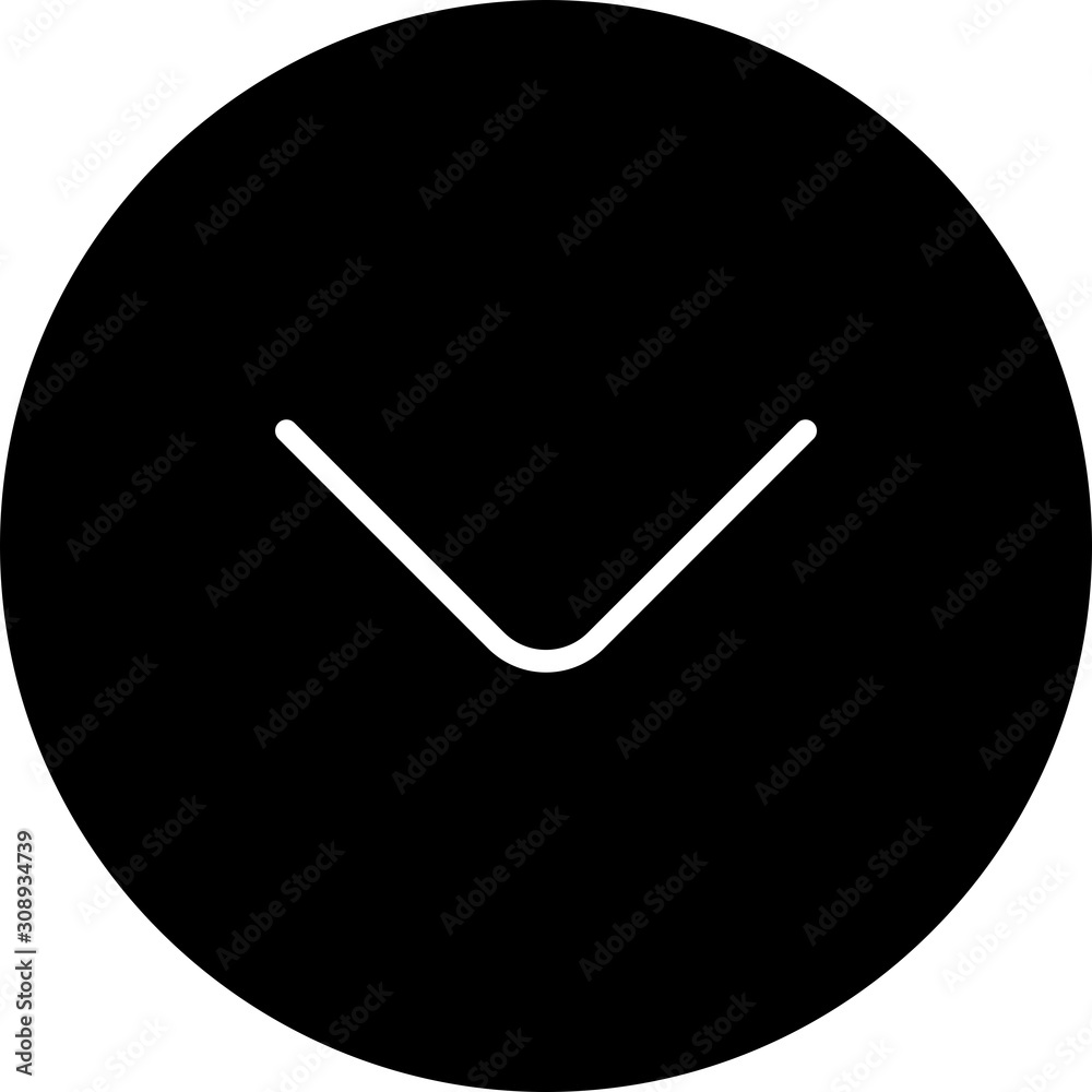 Black Circle Down Arrow Icon With White Background Black Circle Down Arrow Icon With White Background