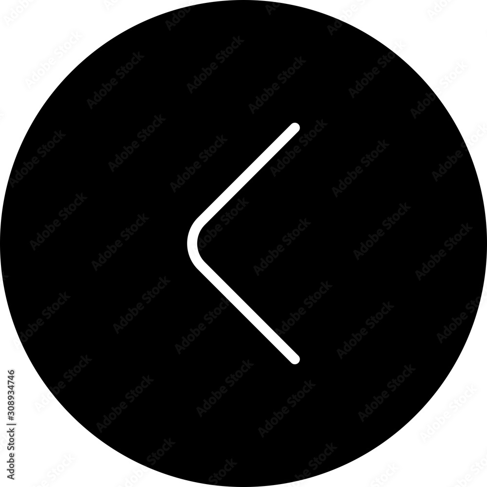 Black Circle Left Arrow Icon With White Background