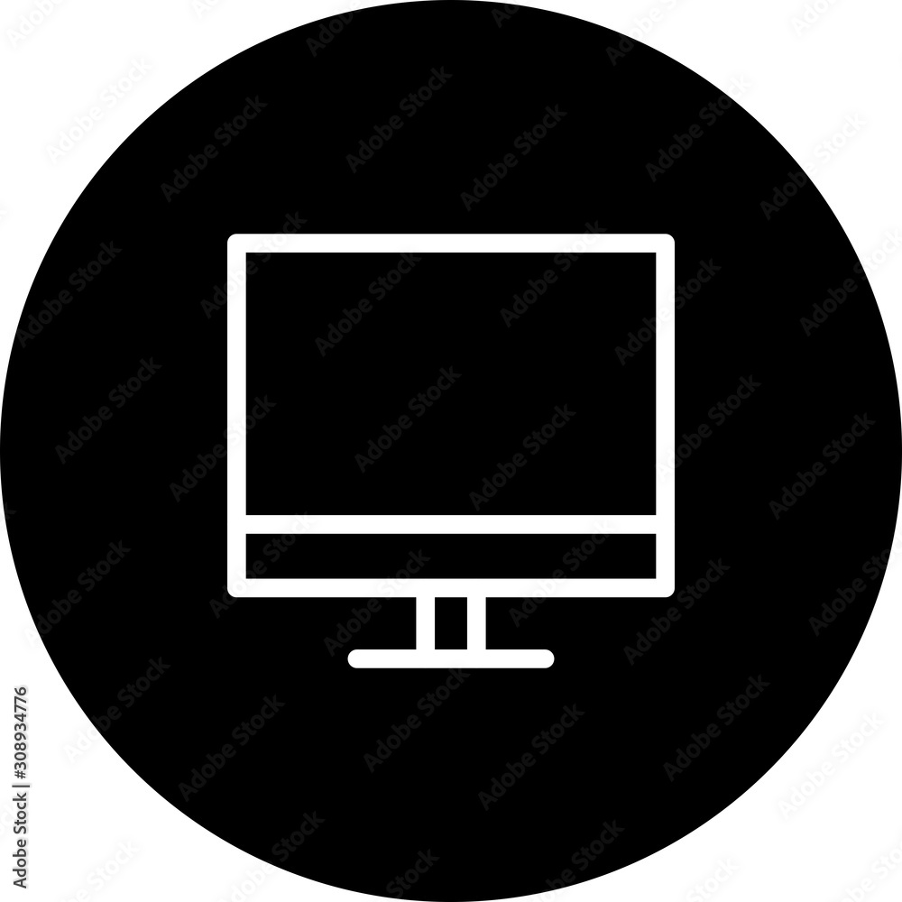 Black Circle LCD Icon With White Background Black Circle LCD Icon With White Background