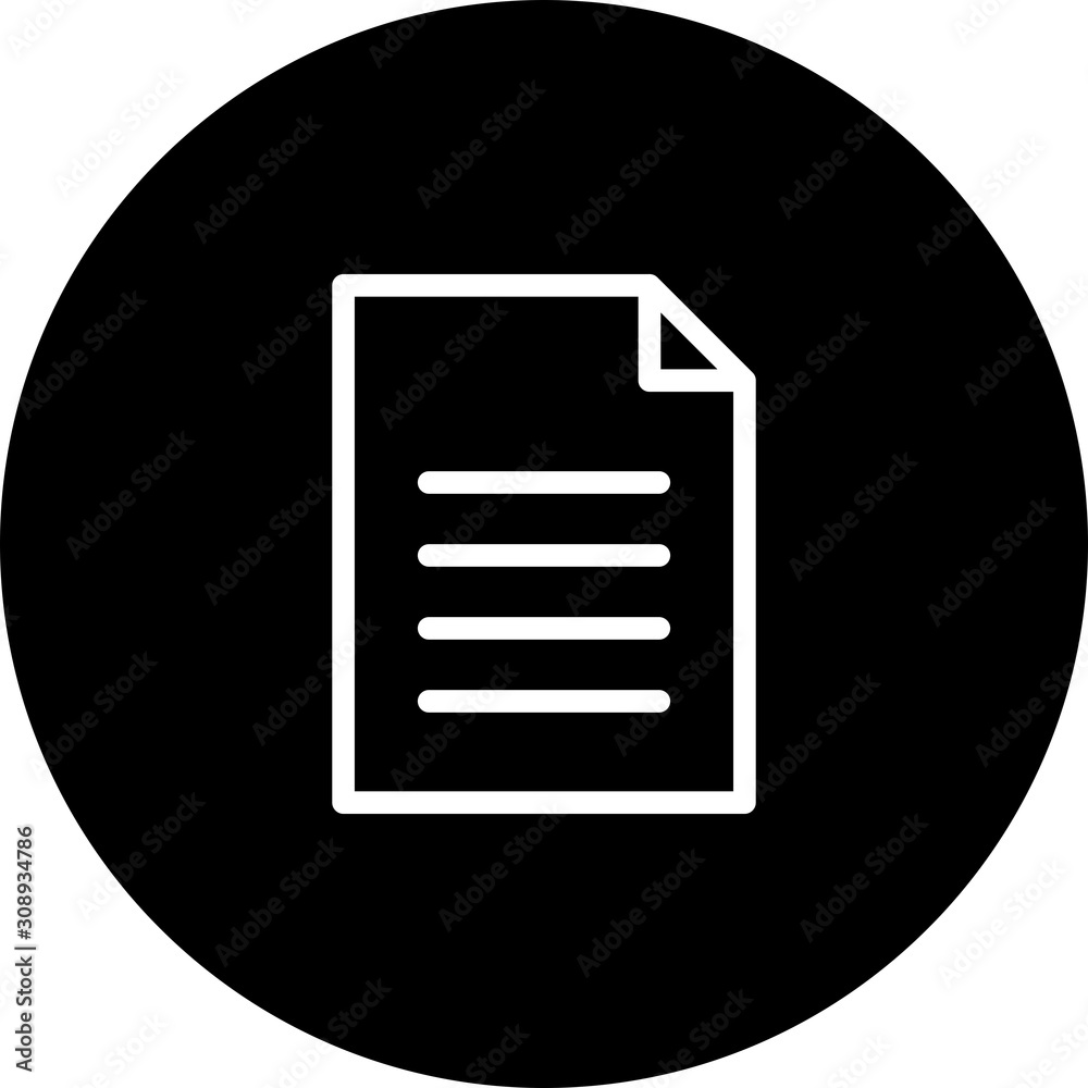 Black Circle Document Icon With White Background Black Circle Document Icon With White Background