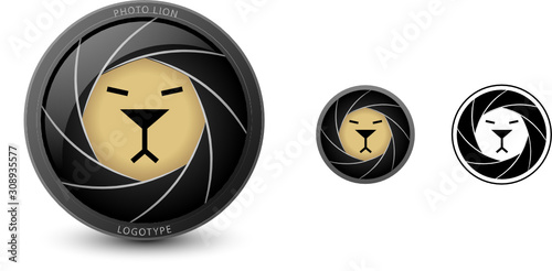 Photo lion logotype, smart creative icon