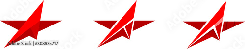 Logotype icon red stars flying forward