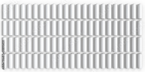 Blank batteries pattern. Abstract background. 3d illustration