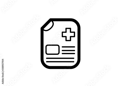 Paper note icon in the hospital