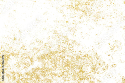 Gold splashes Texture. Brush stroke design element. Grunge golden background pattern of cracks, scuffs, chips, stains, ink spots, lines