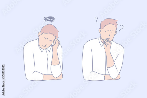 Frustration, confusion, depression concept